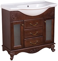 Bas Тумба под раковину Версаль 85, орех, вставки стекло