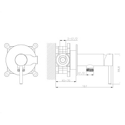 Omnires Смеситель для биде скрытого монтажа SYSYBI2CR – фотография-2