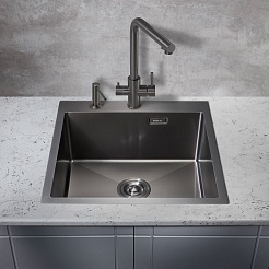 Milacio Мойка кухонная Denia 51 Steel вороненая сталь – фотография-5