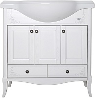 ASB-Woodline Тумба с раковиной Салерно 80 белый/патина серебро, массив ясеня