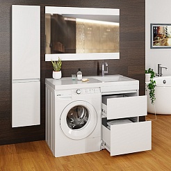 Mixline Тумба с раковиной Созвездие 110 R под стиральную машину белая – фотография-6