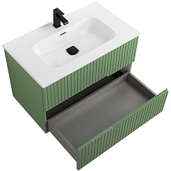 Cezares Тумба с раковиной Duet-N 80 подвесная CZR-8095-80 фисташковый софт – фотография-3