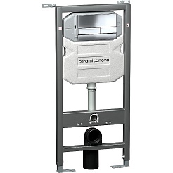 Ceramicanova Подвесной унитаз Metropol Rimless с шумоизоляционной панелью CN1000 с системой инсталляции Envision кнопка Flat хром – фотография-3