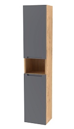Зов Шкаф-пенал Дион 30 матовый графит/дуб – фотография-1