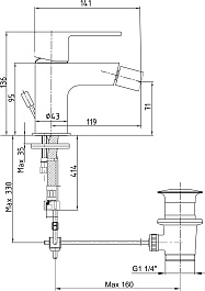 E.C.A. Смеситель для биде Lotus 102110051 хром – фотография-2