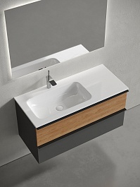 Sancos Тумба с раковиной Delta 100 L дуб красный/графит раковина Grace 101 L CN7014 – фотография-2