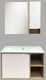 Comforty Тумба с раковиной Гамбург 90 подвесная белая/дуб сонома – фотография-7