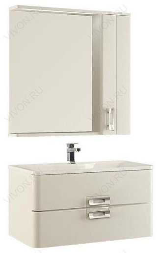 Aquanet Тумба с раковиной Паллада 80 слоновая кость – фотография-2