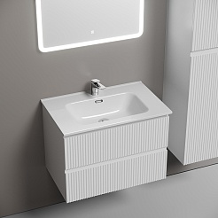 Sancos Тумба с раковиной Snob R 70 bianco раковина CN7007 – фотография-2