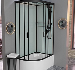 Frank Душевая кабина F412/2 R black с крышей – фотография-2