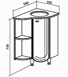 Runo Тумба с раковиной Бис L угловая – фотография-3