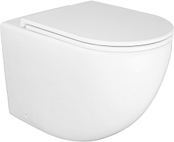 Azario Унитаз приставной Grado AZ-2141D-UQ1 безободковый с сиденьем микролифт белый – фотография-1