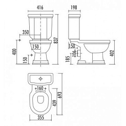 Creavit Унитаз Klasik KL310-OI с биде – фотография-2