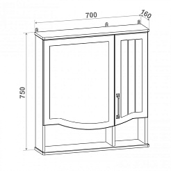 Runo Зеркало-шкаф для ванной Марсель 70 – фотография-3