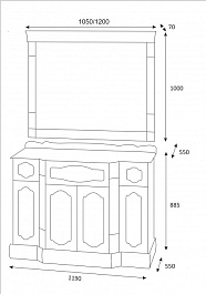 Misty Тумба с раковиной Астория Gold 120 бежевая глянцевая – фотография-3