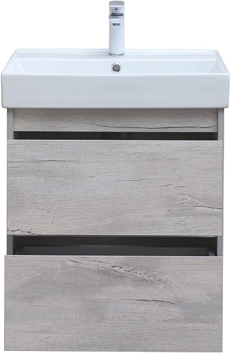 Aquanet Тумба с раковиной Nova Lite 60 подвесная дуб белый – картинка-7