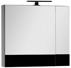 Aquanet Зеркальный шкаф "Верона 75" камерино черный – фотография-1