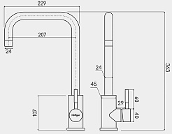 Hoffger Смеситель для кухни 363 Satin – фотография-2