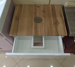 Misty Тумба с раковиной Ива 60 белый/дуб – фотография-7