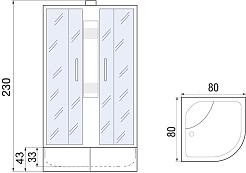 River Душевая кабина Nara Б/К XL 80/43 MT – фотография-13