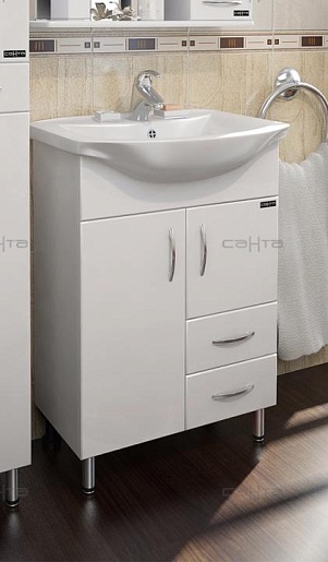 СанТа Тумба для умывальника Грация 60 с ящиками – фото, картинка, фотография-1