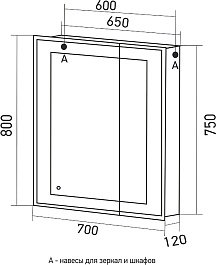 Mixline Зеркальный шкаф Аккорд Меллис 70 L белый – фотография-3