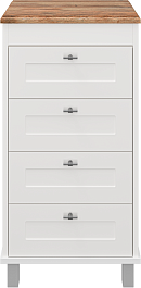 Misty Комод Марта 50 косметический с зеркалом белый/каштан – фотография-1