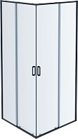 Aquatek Душевой уголок Ария 80x80 AQ ARI KV 08020BL профиль черный стекло прозрачное