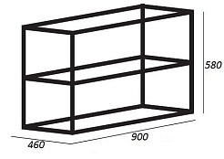 Cezares Каркас под раковину двухъярусный Cadro 90 Nero – фотография-3
