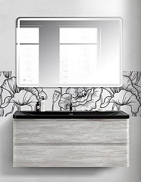 BelBagno Мебель для ванной Albano 120 подвесная Rovere Vintage Bianco с раковиной BB1200/455-LV-ART-ALR-NERO – фотография-1