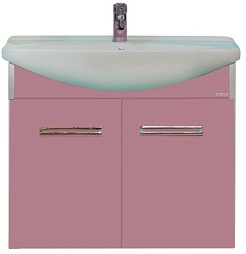 Misty Тумба для умывальника Джулия 65 подвесная розовая – фотография-1