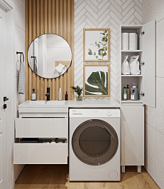 Vivon Пенал для ванной Donna 30 белый глянец – фотография-7