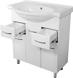 Style Line Тумба под раковину Эко Стандарт №26 75 (Байкал) белая – фотография-4