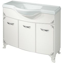 Какса-а Мебель для ванной Классик-Д 120 белый/серебро, подсветка – фотография-5