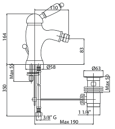 Cezares Смеситель ELITE-BSM1-01-Bi для биде – фотография-2