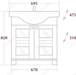 Onika Мебель для ванной Сакура 70 R – фотография-2