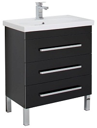 Aquanet Мебель для ванной "Сиена 70" черная напольная (196506) – фотография-6