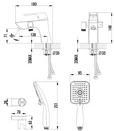 Lemark Смеситель "Unit LM4515C" на борт ванны – фотография-2