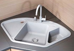 Florentina Мойка гранитная Капри угловая жасмин – фотография-2