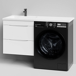 Водолей Мебель для ванной под стиральную машину Смайл 120 L подвесная белая – фотография-4