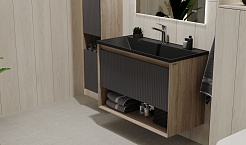 Jorno Тумба с раковиной Tossony 90 дуб самдал/антрацит Toss.01.90/P/DS-A/JR – фотография-2
