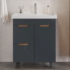 Onika Тумба с раковиной Айленд 70 графит/дуб крафт – фотография-2