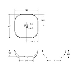 BelBagno Накладная раковина 42/42 BB1301 – фотография-3