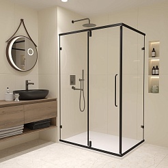 RGW Душевой уголок Classic CL-046B 90x70 профиль черный стекло прозрачное – фотография-2