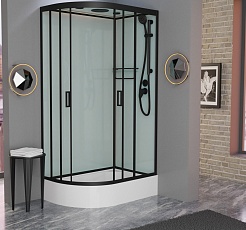 Frank Душевая кабина F412/1 R black с крышей – фотография-2