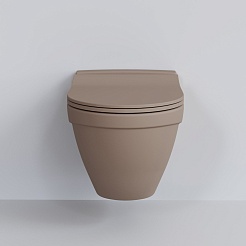 Ambassador Сиденье для унитаза Nord тонкое темно-бежевое матовое – фотография-3