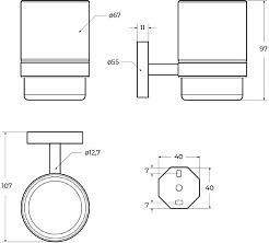 Cezares Стакан для зубных щеток Relax RELAX-TUMS-GM оружейная сталь – фотография-2