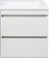 Style Line Тумба для умывальника Даллас 120 Люкс, белая PLUS подвесная