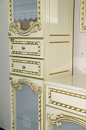 Misty Шкаф - пенал Элис 40 L бежевый/патина – фотография-3