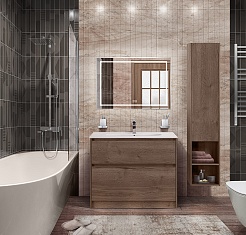 BelBagno Тумба с раковиной Kraft 100 напольная Rovere Tabacco с раковиной LOV-1000-LVB – фотография-5